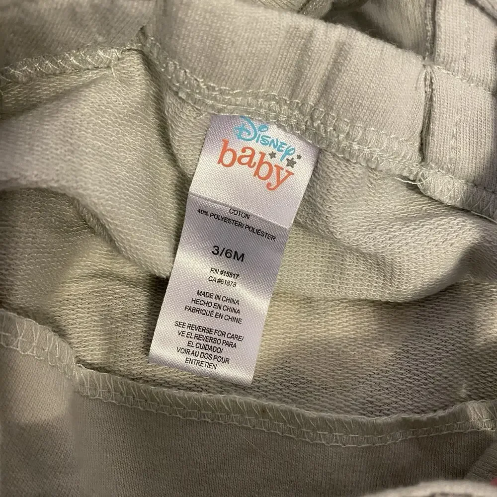 Disney Baby Mickey Mouse Romper Size 3/6 months Striped Gray Soft Comfortable